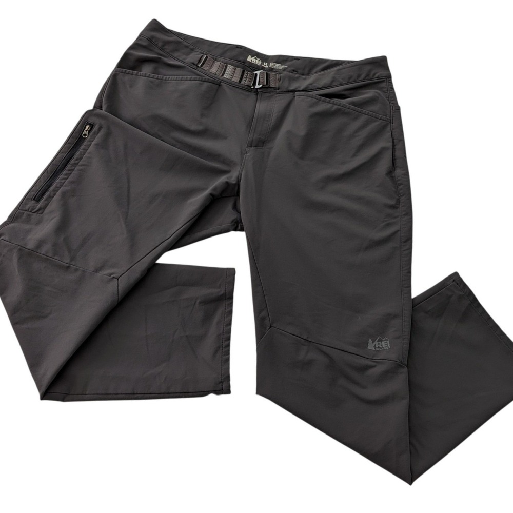 REI Co-op Savanna Trails Hiking Pants Women's 14 Gray Belted Nylon Stretch‎
